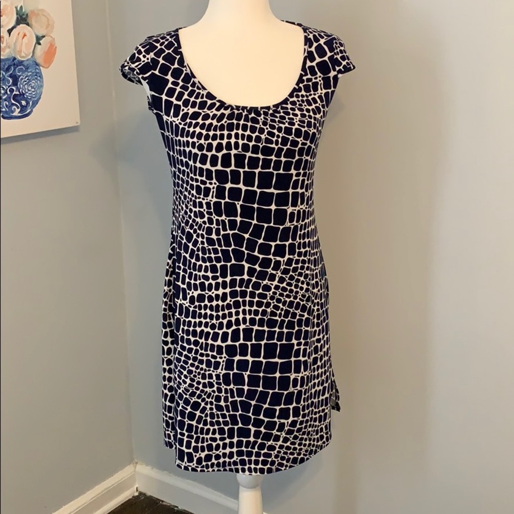 Laundry by Shelli Segal Navy Printed Dress sz 2
